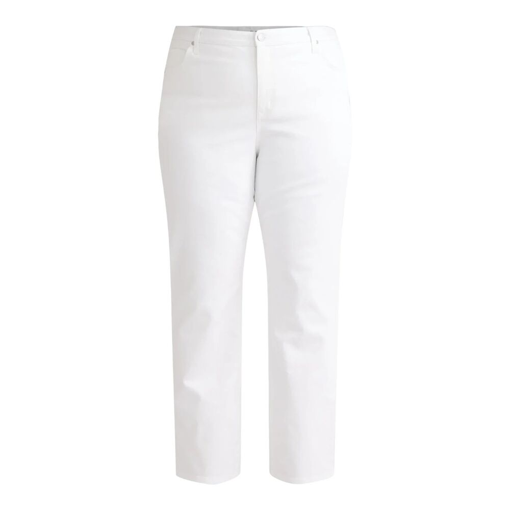 TERRA & SKY High Rise Straight Leg Jeans Plus Sz 26W Vivid White Core Denim NWT‎